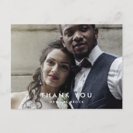 Chic Typografie Foto Dank u Briefkaart (Voorkant)