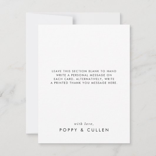 Chic Typografie Foto sjabloon Dank u wel kaart (Achterkant)