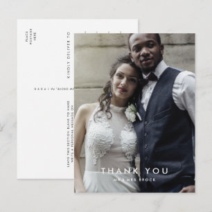 Chic Typografie Fotosjabloon Dank u Briefkaart