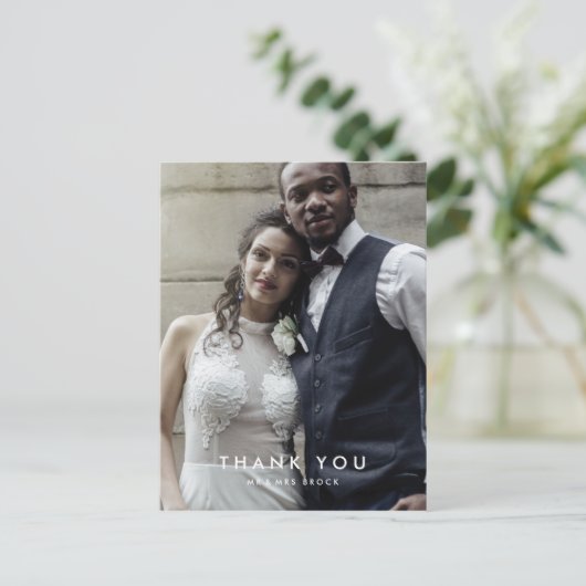 Chic Typografie Fotosjabloon Dank u Briefkaart (Staand voorkant)