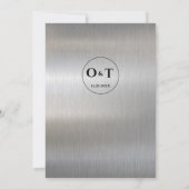 Chic Typografie Grijs Metallic Zilveren Huwelijk Kaart (Achterkant)