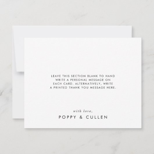 Chic Typografie Hartelijk dank Bedankkaart (Achterkant)