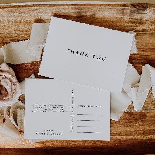 Chic Typografie Hartelijk dank Briefkaart