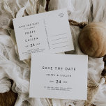 Chic Typografie horizontaal sparen het Briefkaart<br><div class="desc">Deze chique typografie horizontaal sparen het date briefkaart is perfect voor een moderne bruiloft. Het eenvoudige ontwerp biedt een klassiek, minimalistisch zwart-wit typografie met een rooskleurig boho-gevoel. in elke kleur. Houd het ontwerp minimaal en elegant, zoals het is, of personaliseer het door uw eigen grafiek en kunstwerk toe te voegen....</div>