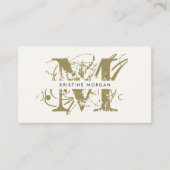 Chic-typografie ivoormonogram visitekaartje (Voorkant)