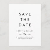 Chic Typografie Save the Date Uitnodiging Briefkaart (Voorkant)