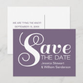 Chic Typografie Sparen het Briefkaart van de Datum (Voorkant / Achterkant)