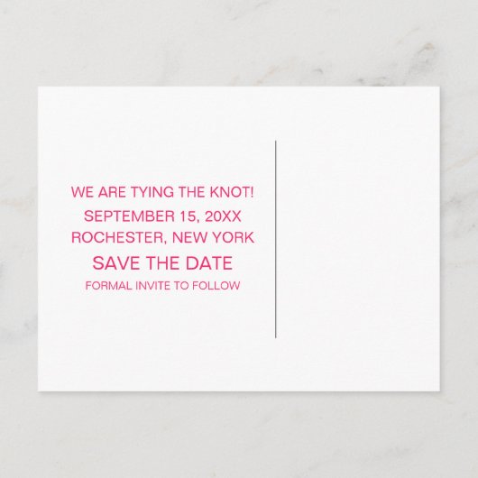 Chic Typografie Sparen het Briefkaart van de Datum (Achterkant)