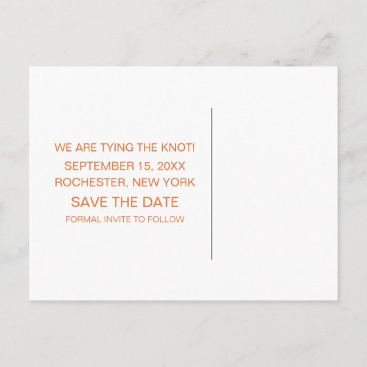 Chic Typografie Sparen het Briefkaart van de Datum (Achterkant)