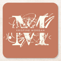 Chic typografie terracotta monogram naam