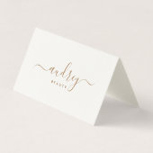 chic typografie white en gold script typografie visitekaartje (Voorkant)