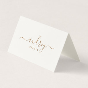 chic typografie white en gold script typografie visitekaartje