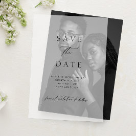 Chic Typografisch Script Trouw Save the Date Vellum Uitnodigingen