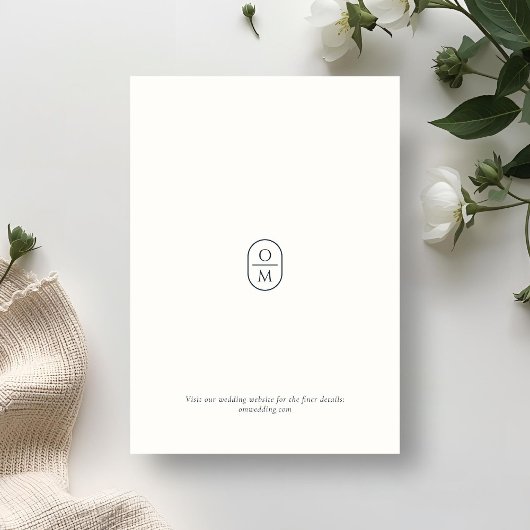 Chic Typograhy Monogram Wedding Invitation Kaart