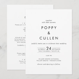 Chic Typography All-in-One Weddenschap Kaart