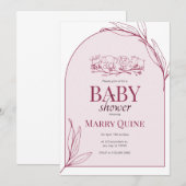 Chic Typography Baby shower Kaart (Voorkant / Achterkant)