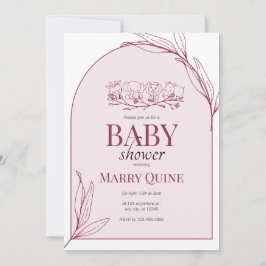 Chic Typography Baby shower Kaart