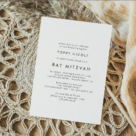 Chic Typography Bat Mitzvah Kaart