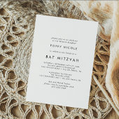 Chic Typography Bat Mitzvah Kaart