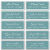 Chic Typography Blauwgroen Wedding Guest Adresetik Sticker (Voorkant)