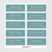 Chic Typography Blauwgroen Wedding Guest Adresetik Sticker (Vel)