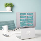 Chic Typography Blauwgroen Wedding Guest Adresetik Sticker (Laptop op bureau)