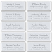 Chic Typography Blue Wedding Guest Adresetiketten Sticker (Voorkant)