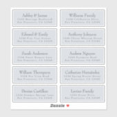 Chic Typography Blue Wedding Guest Adresetiketten Sticker (Vel)