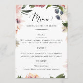 Chic Typography Blush Plum Floral Wedding Menu (Voorkant)