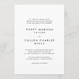 Chic Typography Bold Name Traditional Wedding Kaart