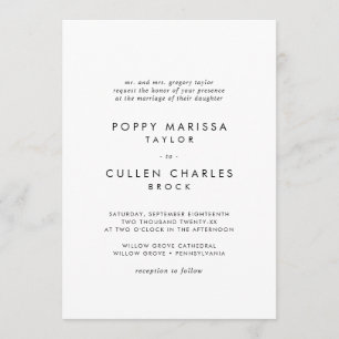 Chic Typography Bold Name Traditional Wedding Kaart