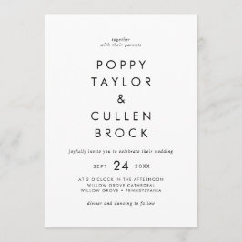 Chic Typography Bold Names Wedding Kaart