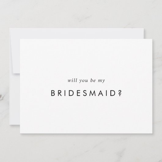 Chic Typography Bridesmaid proposal Kaart (Voorkant)