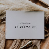Chic Typography Bridesmaid proposal Kaart