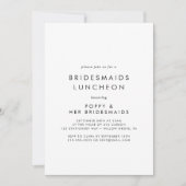 Chic Typography Bridesmaids Luncheon Kaart (Voorkant)