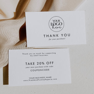 Chic Typography Business Logo Bedankt Kortingskaartje