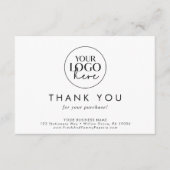 Chic Typography Business Logo Bedankt voor uw best Informatiekaartje (Voorkant)