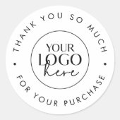 Chic Typography Business Logo Bedankt voor uw best Ronde Sticker (Voorkant)