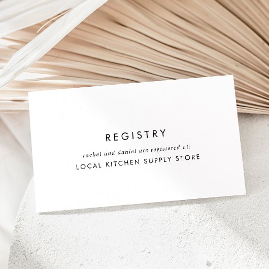 Chic Typography Cadeft Registry Informatiekaartje