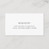 Chic Typography Cadeft Registry Informatiekaartje (Voorkant)