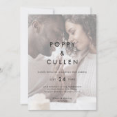 Chic Typography | Casual  bruiloft met Faded foto Kaart (Voorkant)