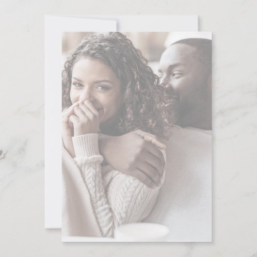 Chic Typography | Casual  bruiloft met Faded foto Kaart (Achterkant)