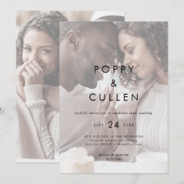 Chic Typography | Casual  bruiloft met Faded foto Kaart