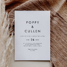 Chic Typography Casual Wedding
