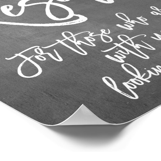 Chic Typography Chalkboard Gereserveerd Memorial Poster (Hoek)