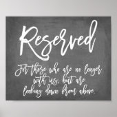 Chic Typography Chalkboard Gereserveerd Memorial Poster (Voorkant)