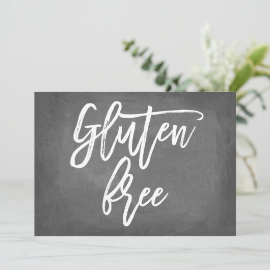 Chic Typography Chalkboard Gluten Free Print Kaart (Staand voorkant)