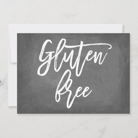 Chic Typography Chalkboard Gluten Free Print Kaart (Achterkant)