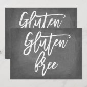 Chic Typography Chalkboard Gluten Free Print Kaart (Voorkant / Achterkant)
