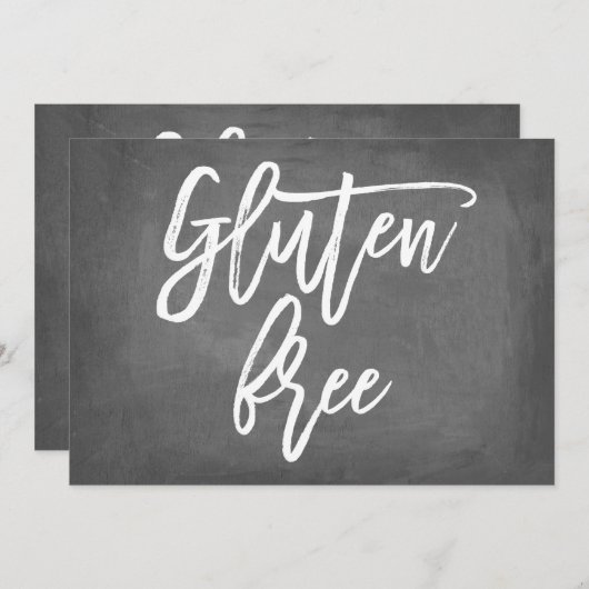 Chic Typography Chalkboard Gluten Free Print Kaart (Voorkant / Achterkant)